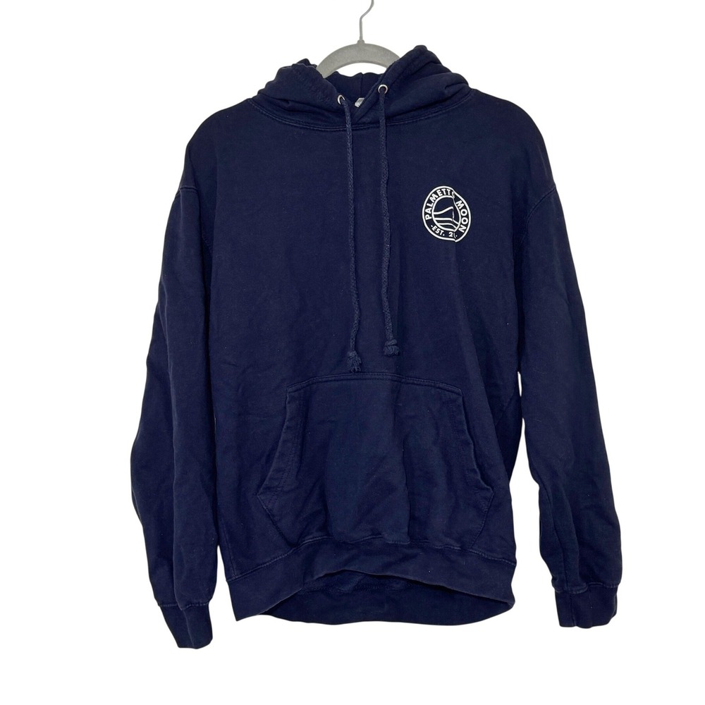 Palmetto Moon Unisex Navy Blue‎ Graphic Hoodie Sweatshirt Wave Medium M Sunset